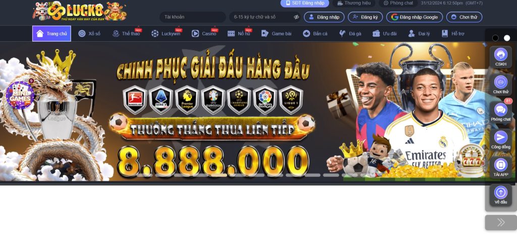 Hướng dẫn thao tác đăng nhập tài khoản Luck8